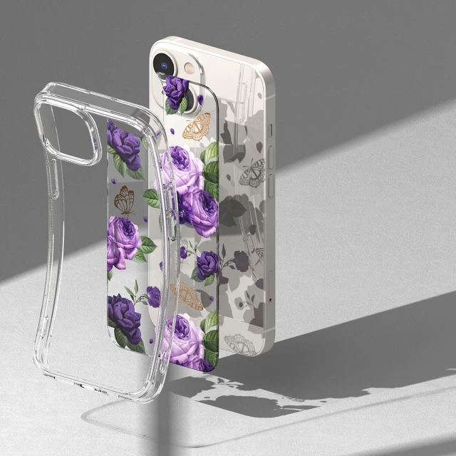 Чохол Ringke Fusion для iPhone 14 Transparent Purple Rose (FD633E29)