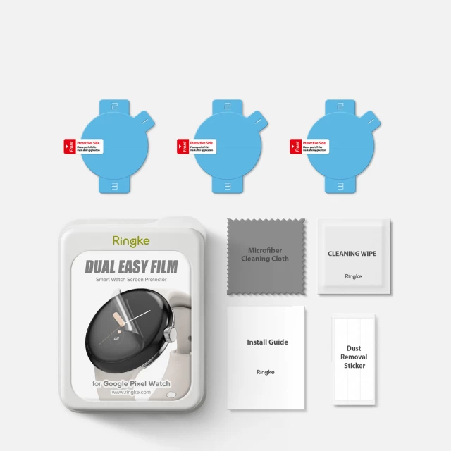 Защитная пленка Ringke Dual Easy Film 3x для Google Pixel Watch (8809881268354)