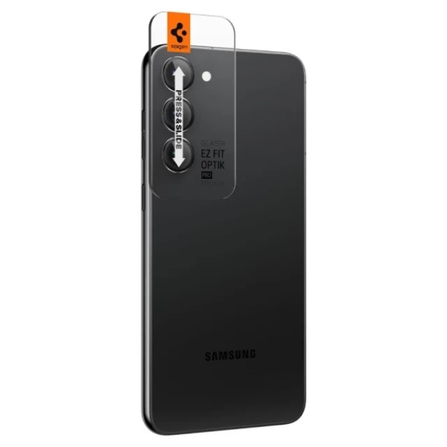 Защитное стекло для камеры Spigen Optik Pro (2 PCS) для Samsung Galaxy S23 | S23 Plus Black (AGL05962)