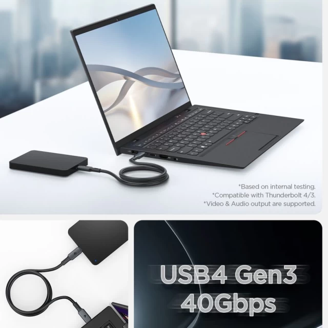 Кабель Spigen ArcWire PB2203 USB-C to USB-C 1.2m Black (ACA06840)