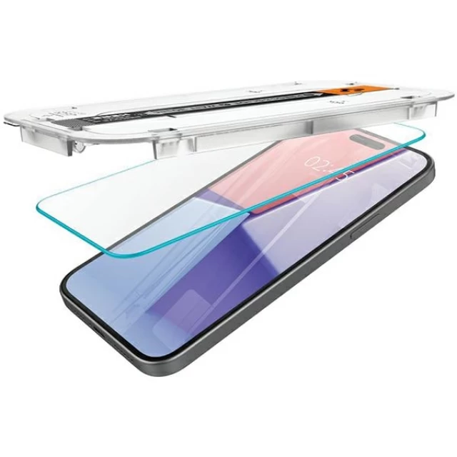 Защитное стекло Spigen Glas.tR EZ Fit для iPhone 15 Plus Clear (2 Pack) (AGL06883)