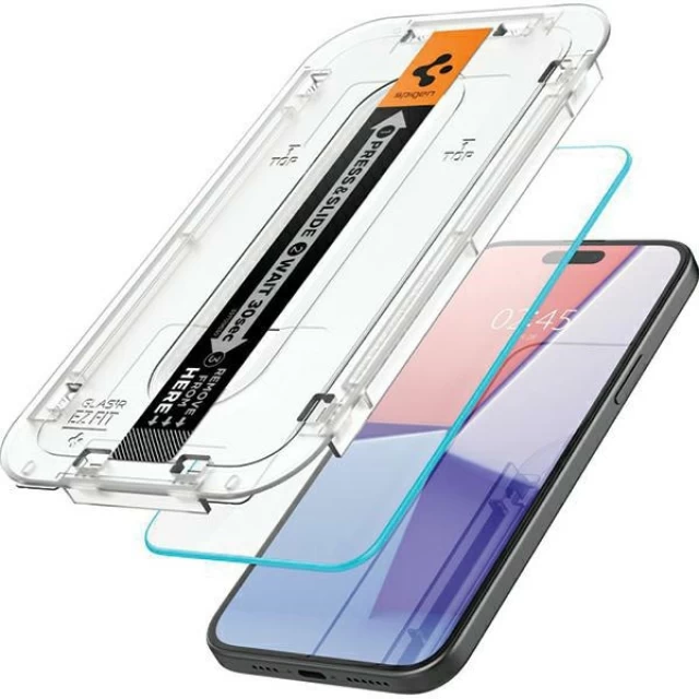 Защитное стекло Spigen Glas.tR EZ Fit для iPhone 15 Pro Clear (2 Pack) (AGL06892)