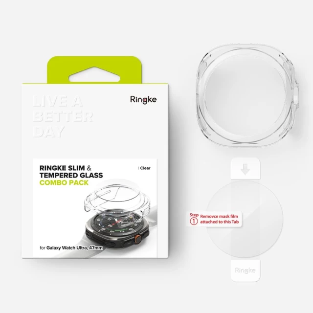 Чохол і захисне скло Ringke Slim & Tempered Glass для Samsung Galaxy Watch Ultra 47 mm Clear (8809961787713)