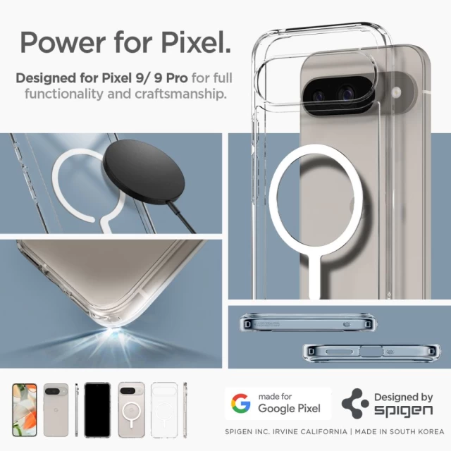 Чехол Spigen Ultra Hybrid Onetap для Google Pixel 9 | 9 Pro White with MagSafe (ACS07686)