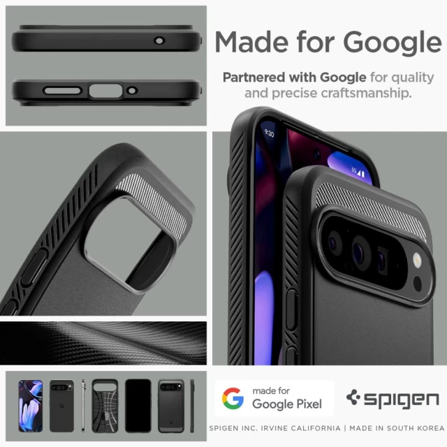 Чохол Spigen Rugged Armor для Google Pixel 9 Pro XL Matte Black (ACS07719)