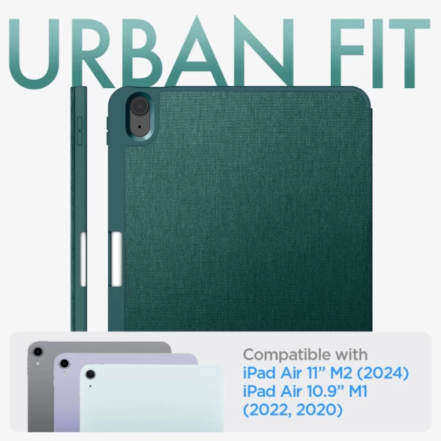 Чехол Spigen Urban Fit для iPad Air 11 (2024) | Air 10.9 (2022 | 2020) Midnight Green (ACS07755)