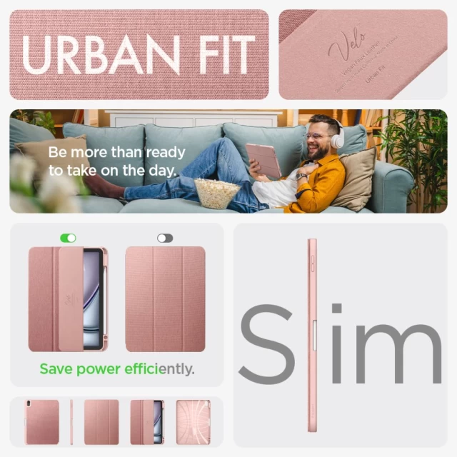 Чохол Spigen Urban Fit для iPad Air 11 (2024) | Air 10.9 (2022 | 2020) Rose Gold (ACS07756)