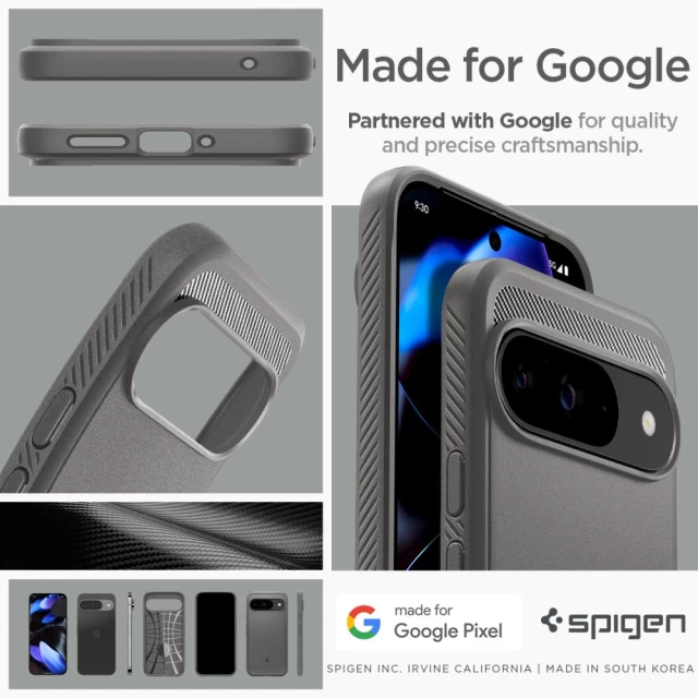 Чохол Spigen Rugged Armor для Google Pixel 9 | 9 Pro Marble Grey (ACS07783)