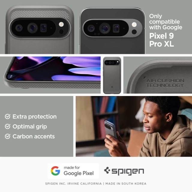 Чохол Spigen Rugged Armor для Google Pixel 9 Pro XL Marble Grey (ACS07784)