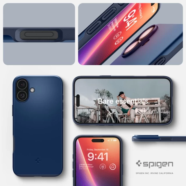 Чохол Spigen Thin Fit для iPhone 16 Navy Blue with MagSafe (ACS08187)