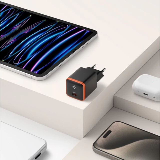 Сетевое зарядное устройство Spigen EE301EU ArcStation Essential 30W USB-C Black (ACH08448)