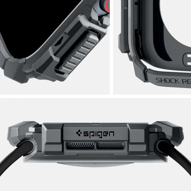 Чехол Spigen Rugged Armor для Apple Watch 10 46 mm Dark Grey (ACS08598)