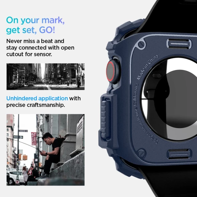 Чехол Spigen Rugged Armor для Apple Watch 10 46 mm Navy Blue (ACS08599)