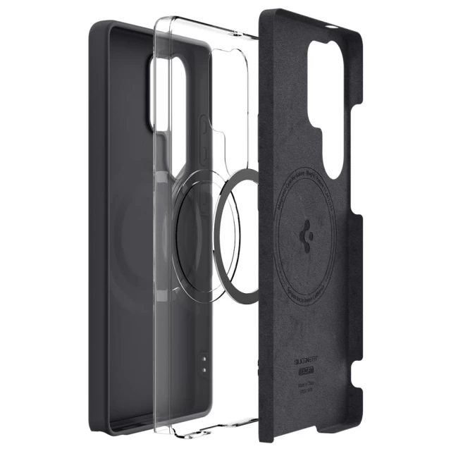 Чехол Spigen Silicone Fit для Samsung Galaxy S25 Ultra (S938) Black with MagSafe (ACS09017)