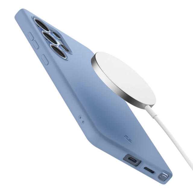 Чехол Spigen Silicone Fit для Samsung Galaxy S25 Ultra (S938) Sapphire Blue with MagSafe (ACS09018)