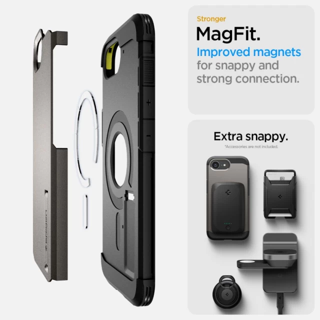 Чехол Spigen Tough Armor для iPhone 16e Gunmetal with MagSafe (ACS09136)