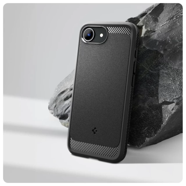 Чохол Spigen Rugged Armor для iPhone 16e Matte Black with MagSafe (ACS09152)