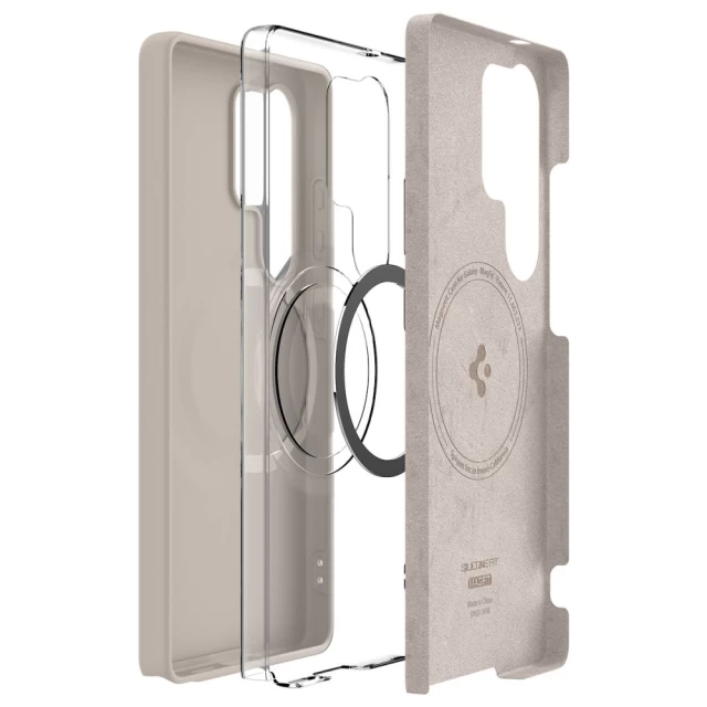 Чехол Spigen Silicone Fit для Samsung Galaxy S25 Ultra (S938) Natural Titanium with MagSafe (ACS09165)