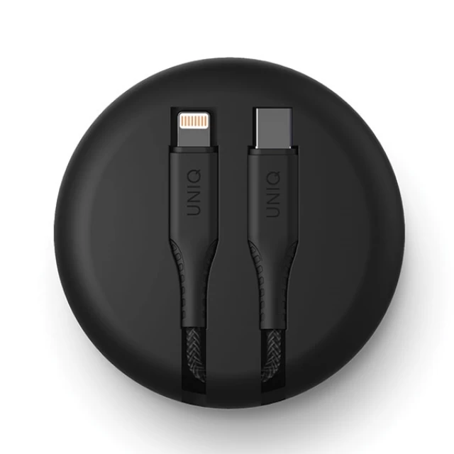 Кабель Uniq MFI Halo USB-C to Lightning 18W 1.2m Midnight Black (UNIQ-HALO(CTMFI)-BLACK)