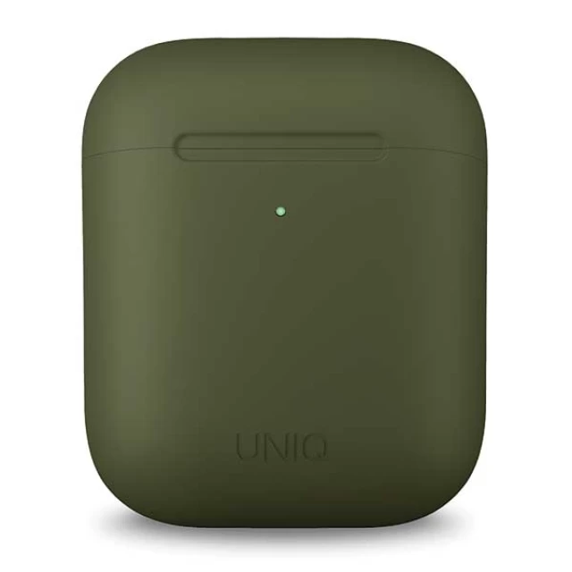 Чехол для наушников Uniq Lino для AirPods 1 | 2 Olive Green (UNIQ-AIRPODS-LINOOLV)
