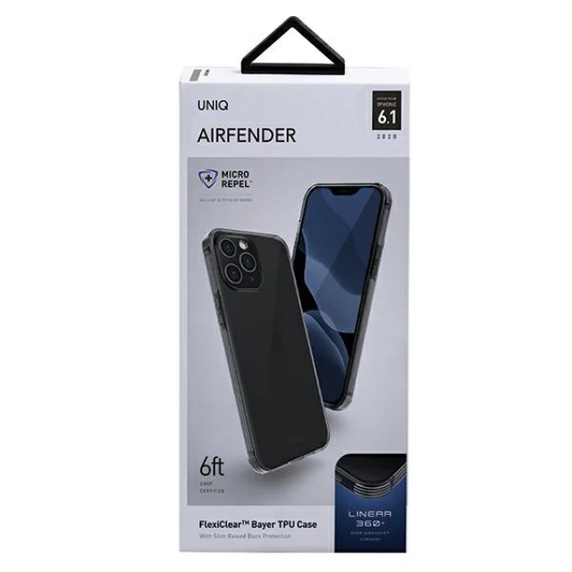 Чехол Uniq Air Fender для iPhone 12 | 12 Pro Smoked Grey Tinted (UNIQ-IP6.1HYB(2020)-AIRFGRY)