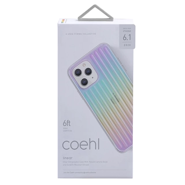 Чохол Uniq Coehl Linear для iPhone 12 | 12 Pro Iridescent (UNIQ-IP6.1HYB(2020)-LINIRD)