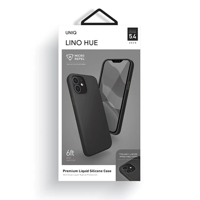 Чохол Uniq Lino Hue для iPhone 12 mini Ink Black (UNIQ-IP5.4HYB(2020)-LINOHBLK)