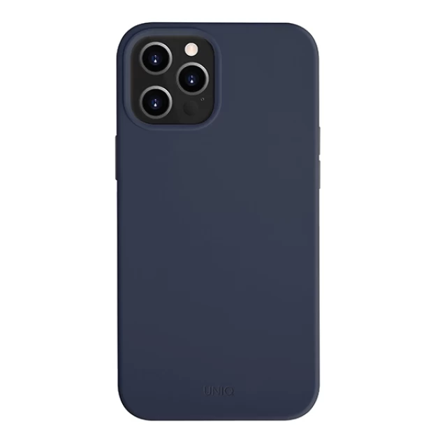 Чохол Uniq Lino Hue для iPhone 12 | 12 Pro Marine Blue (UNIQ-IP6.1HYB(2020)-LINOHBLU)