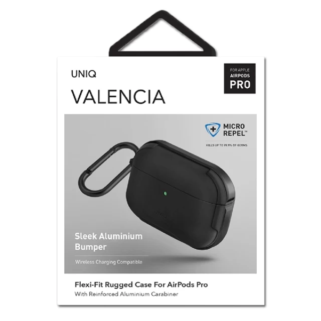 Чехол для наушников Uniq Valencia для AirPods Pro Midnight Black (UNIQ-AIRPODSPRO-VALBLK)