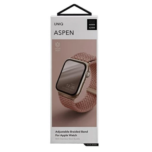 Ремешок Uniq Aspen Braided для Apple Watch 49 | 45 | 44 | 42 mm Grapefruit Pink (UNIQ-44MM-ASPPNK)