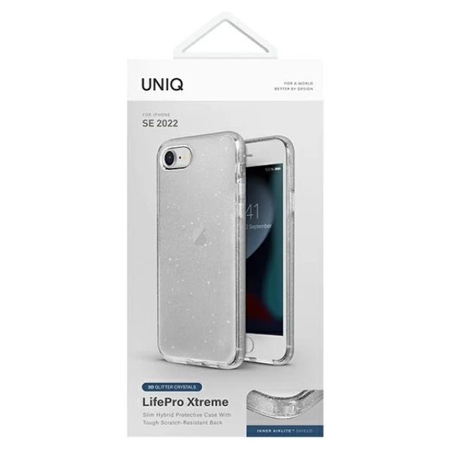 Чехол Uniq LifePro Xtreme для iPhone SE 2022/SE 2020 | 8 | 7 Tinsel Clear (UNIQ-IPSE(2022)HYB-LPRXLUC)
