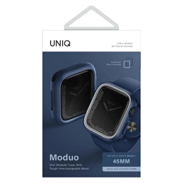 Чохол Uniq Moduo для Apple Watch 4/5/6/7/8/SE 44 | 45 mm Blue Grey (UNIQ-45MM-MDBLUGRY)