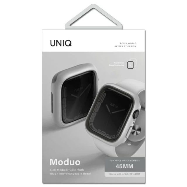Чехол Uniq Moduo для Apple Watch 4/5/6/7/8/SE 44 | 45 mm Chalk Grey (UNIQ-45MM-MDCHSGRY)