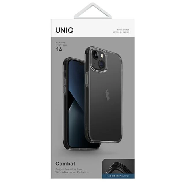 Чохол Uniq Combat для iPhone 14 Carbon Black (UNIQ-IP6.1(2022)-COMBLK)