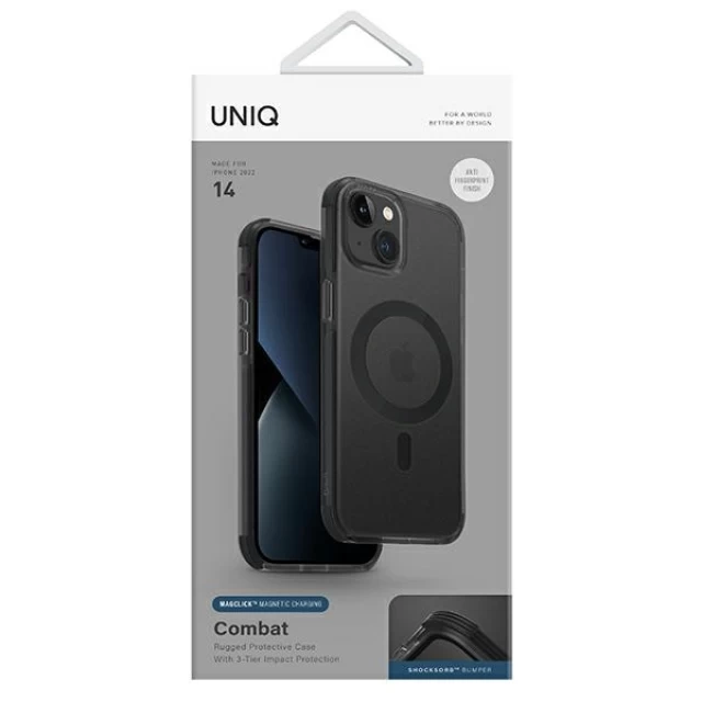 Чохол Uniq Combat для iPhone 14 Charcoal with MagSafe (UNIQ-IP6.1(2022)-COMAFMCHR)