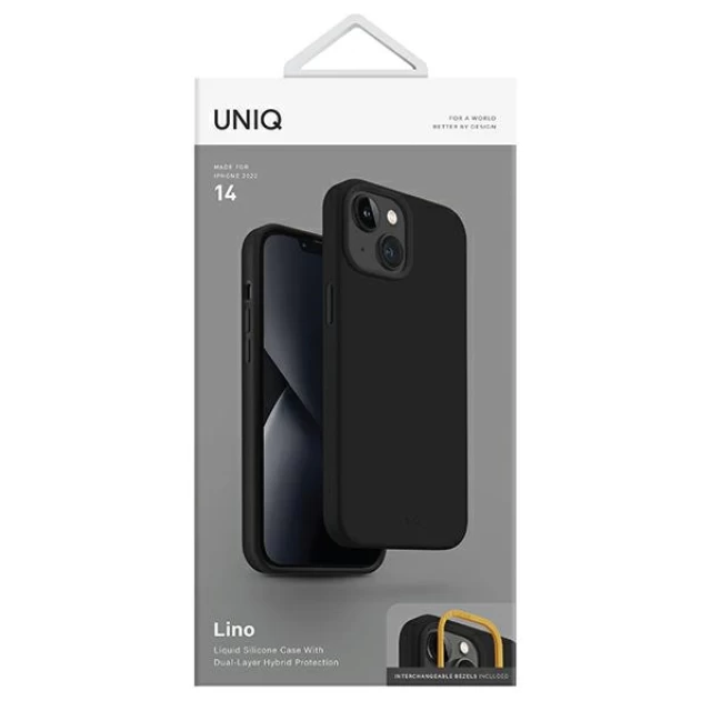 Чехол Uniq Lino для iPhone 14 Midnight Black (UNIQ-IP6.1(2022)-LINOBLK)