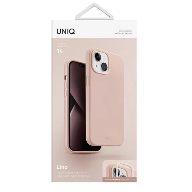 Чехол Uniq Lino для iPhone 14 Blush Pink (UNIQ-IP6.1(2022)-LINOPNK)