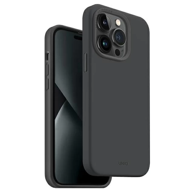 Чохол Uniq Lino Hue для iPhone 14 Pro Max Charcoal Grey with MagSafe (UNIQ-IP6.7PM(2022)-LINOHMGRY)