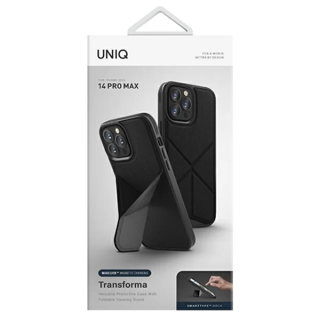 Чохол UNIQ Transforma для iPhone 14 Pro Max Ebony Black with MagSafe (UNIQ-IP6.7PM(2022)-TRSFMBLK)