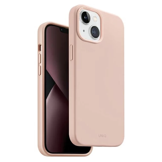 Чохол Uniq Lino Hue для iPhone 14 Blush Pink with MagSafe (UNIQ-IP6.1(2022)-LINOHMPNK)