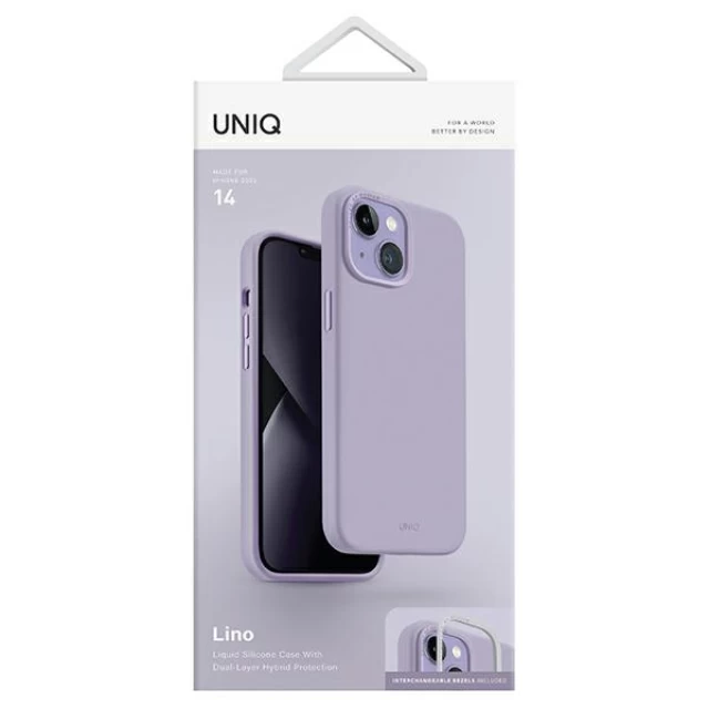 Чохол Uniq Lino для iPhone 14 Lilac Lavender (UNIQ-IP6.1(2022)-LINOLAV)