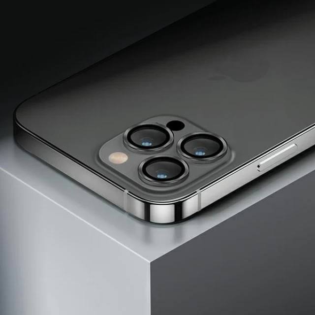 Захисне скло UNIQ для камери iPhone 14 Pro | 14 Pro Max Optix Aluminium Lens Protector Midnight Black (UNIQ-IP6.1P-6.7PM-LENSBLK)
