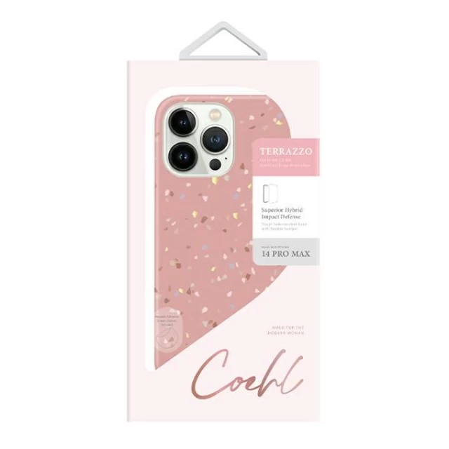 Чохол Uniq Coehl Terrazzo для iPhone 14 Pro Max Coral Pink (UNIQ-IP6.7PM(2022)-TEZCPK)