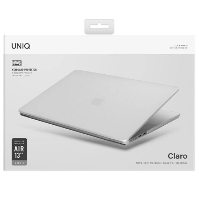 Чохол Uniq Claro для MacBook Air 13 (2022) Dove Matte Clear (UNIQ-MA13(2022)-CLAROMCLR)