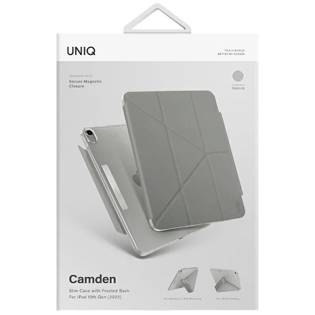 Чохол Uniq Camden для iPad 10.9 2022 Grey Fossil (UNIQ-PDP10G(2022)-CAMGRY)