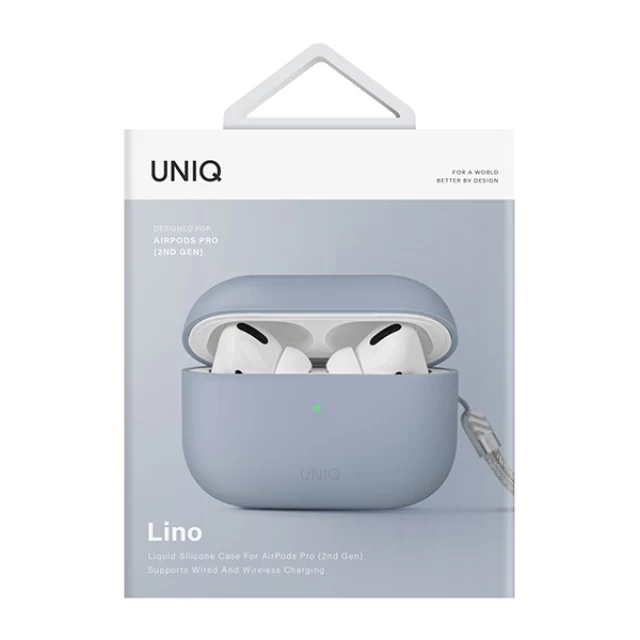 Чехол для наушников Uniq Lino для AirPods Pro 2 Arctic Blue (UNIQ-AIRPODSPRO2-LINOABLU)