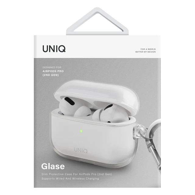 Чехол для наушников Uniq Glase для AirPods Pro 2 Glossy Clear (UNIQ-AIRPODSPRO2-GLSCLR)