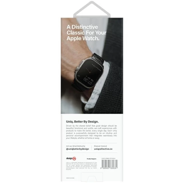 Ремешок Uniq Osta для Apple Watch 49 | 45 | 44 | 42 mm Midnight Black (Uniq-49MM-OSTABLK)
