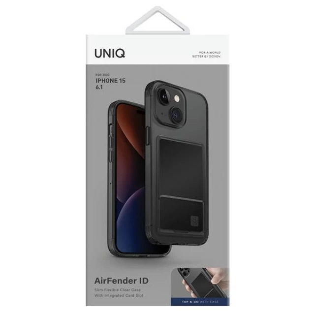 Чехол Uniq Air Fender ID для iPhone 15 Smoked Grey (Uniq-IP6.1(2023)-AFIDGTNT)