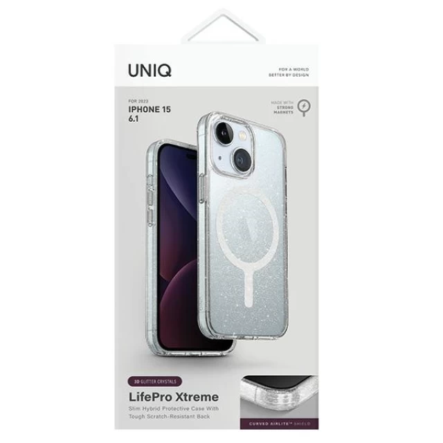 Чохол Uniq LifePro Xtreme для iPhone 15 Tinsel Lucent with MagSafe (Uniq-IP6.1(2023)-LPRXMLUC)